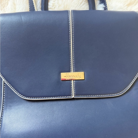 Elegant Navy Blue Leather Backpack main image 4